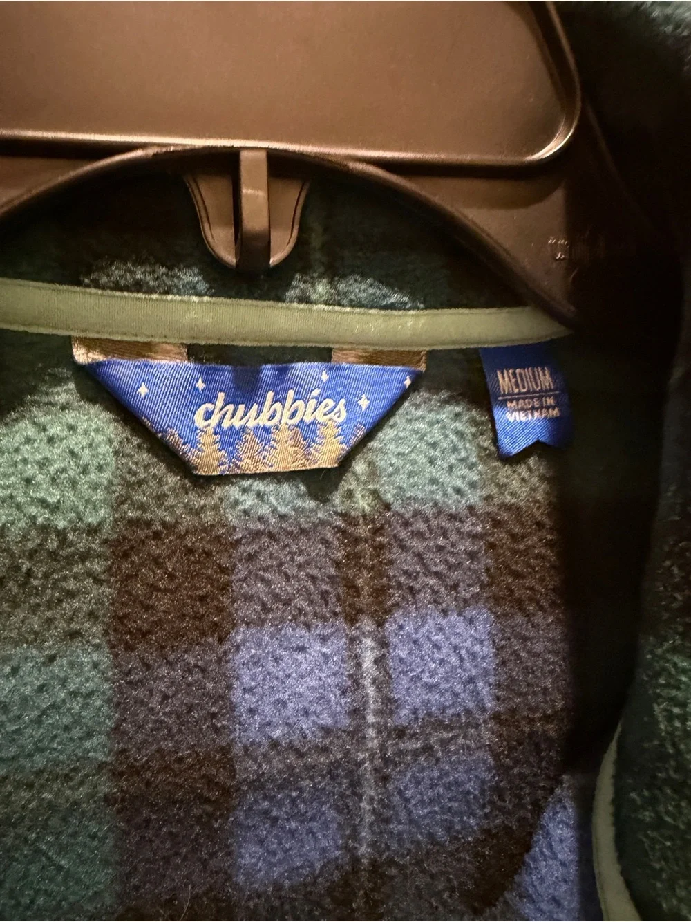 Chubbies Blue and Green Plaid Fleece Pullover